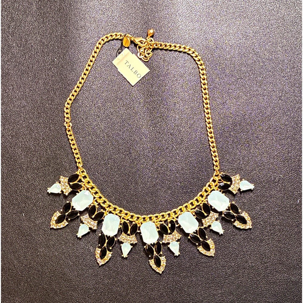 Gold Tone Statement Necklace Signed